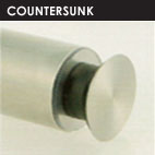 Glass glazing counter sunk