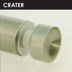 Glass glazing crater