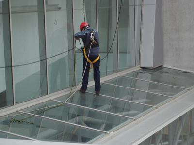 Glass repairs on the job